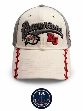 KU 2006 Champion Embroidered Baseball Cap - White and Red